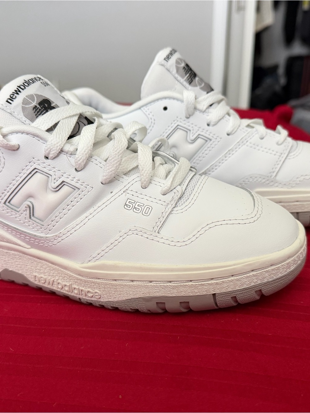 New Balance 550 Leather Sneakers in White